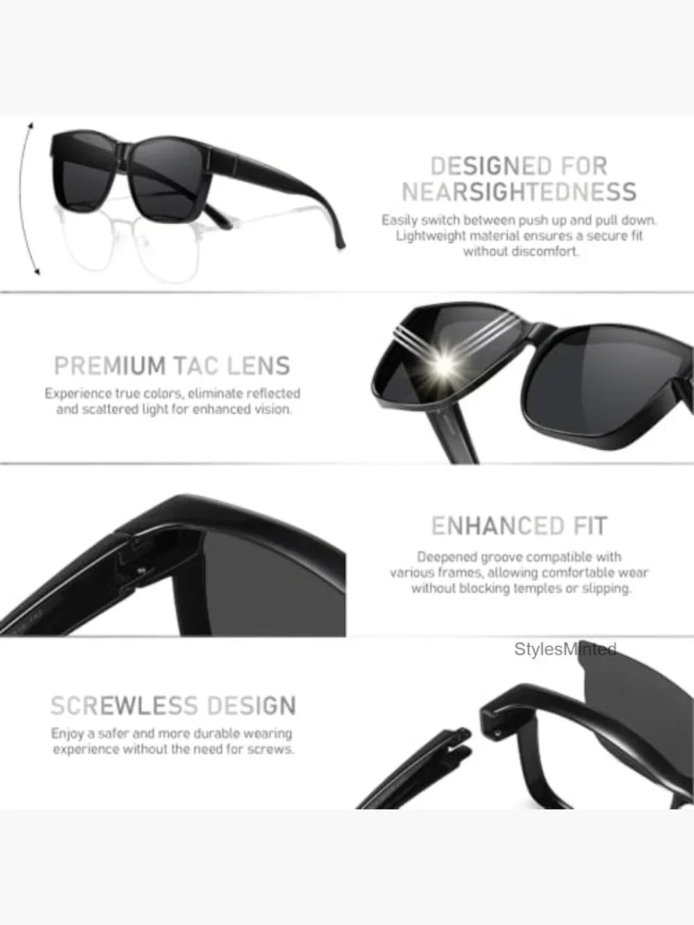 Oversized Fit Over Sunglasses Square UV400 Polarized Men